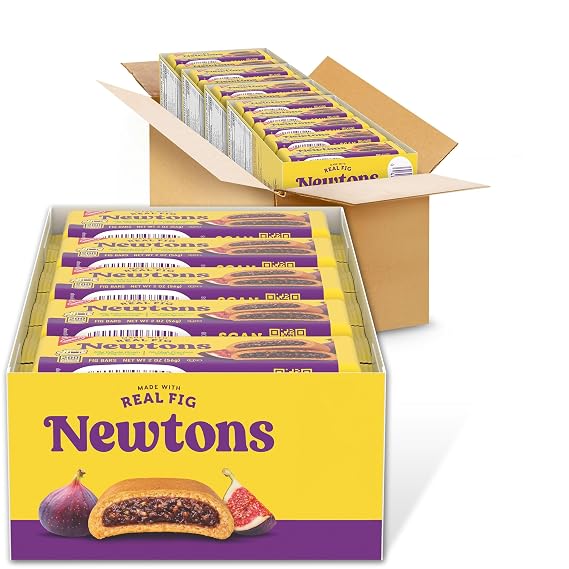 NEWTONS Soft Baked Real Fruit Fig Bars, Fig Cookies, 40 Snack Packs | 2 Cookies Per Pack, 10g Whole Grain per 56g Serving, No High Fructose Corn Syrup, Individually Wrapped