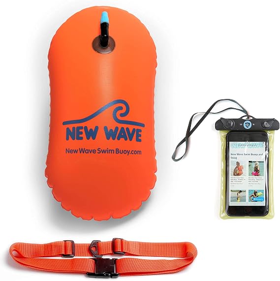 New Wave Swim Bubble Fluo Orange and Phone Pouch Bundle