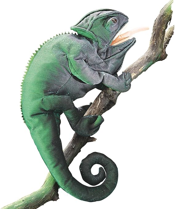 Folkmanis Chameleon Hand Puppet, Dark Green