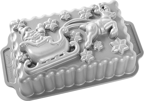 Nordic Ware Pişirme Kalıbı Santa's Sleigh Loaf Tava Alüminyum Gri, 26,1 cm x 14,5 cm, NW 90848
