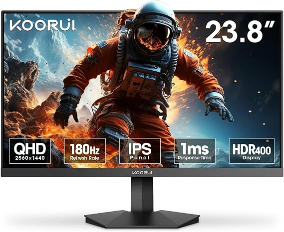 KOORUI 24" 2K Computer Monitor, 180Hz QHD Gaming Monitor, New Pc Monitor, G2421V