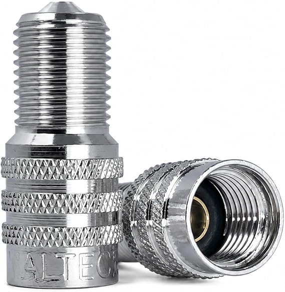 Haltec DS-1 Double Seal Inflate Through Valve caps for Trucks RVs and Semis - 50 Pack - Chrome