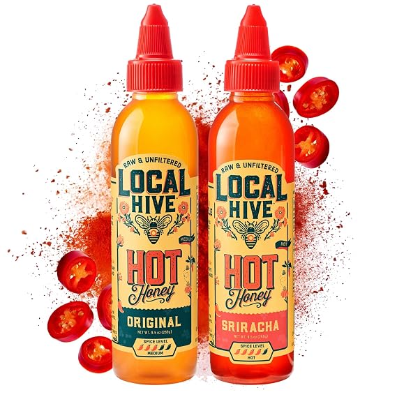 Local Hive Fiery Garlic Duo Hot Honey Bundle with Original & Sriracha Flavors
