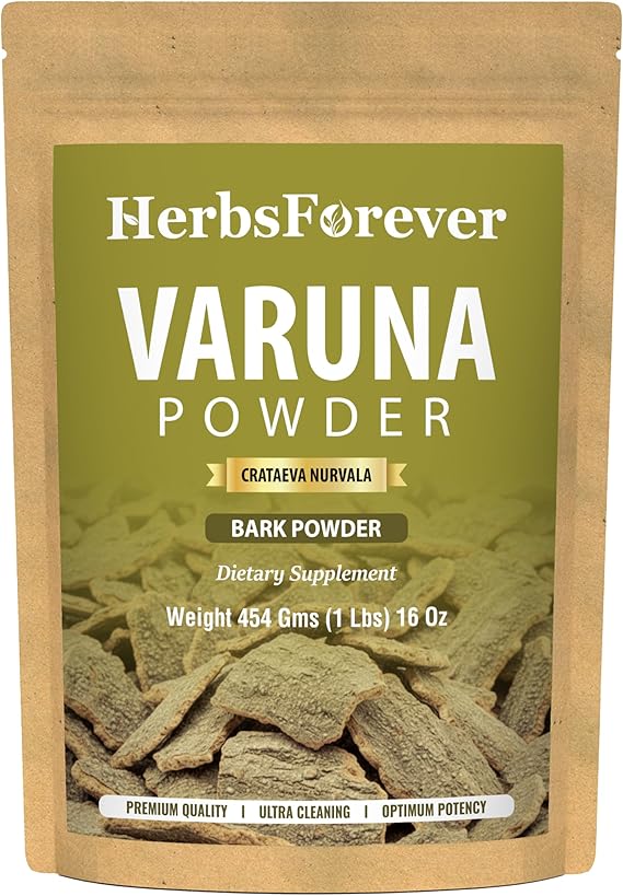 Varuna Powder Crataeva Nurvala Prostate Health Support Prostatic, Kidneys, Gall Bladder and Urinary Tract Health Non GMO, Organic, Vegan 454 GMS