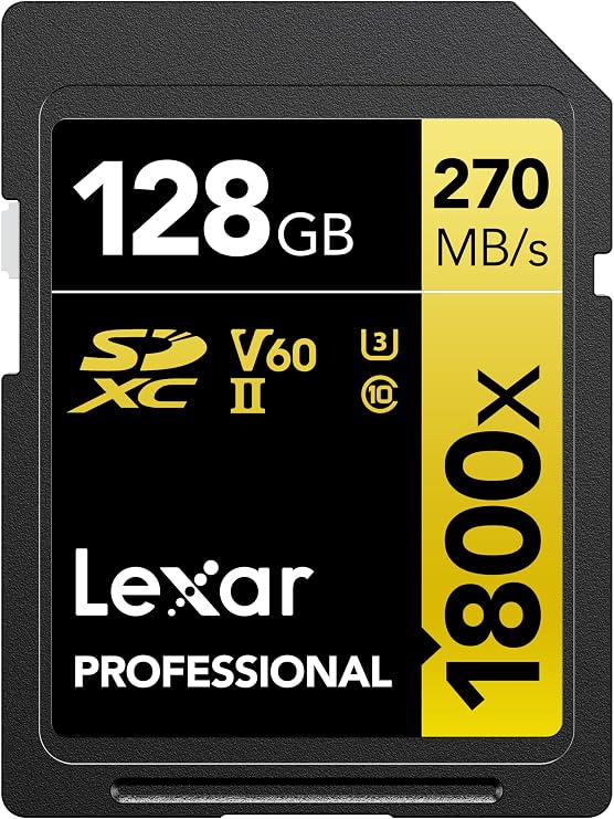 LEXAR PROF 128GB 1800X SDXC UHS-II 270MB/s read 180MB/s write C10 V60 U3