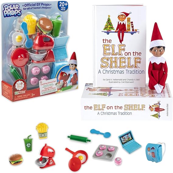 Elf on The Shelf - Brown Eyed Boy Scout Elf & Elf Polar Props