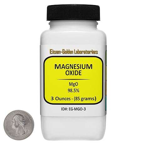 Magnesium Oxide [MgO] 98.5% USP Food Grade Powder 3 Oz in a Bottle