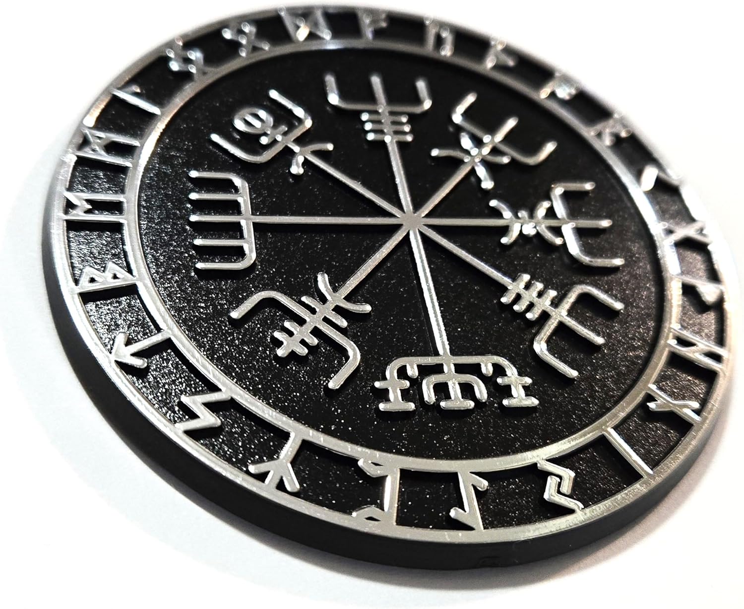 Viking Vegvisir Compass Nordic wayfinder Black Chrome Plastic car Emblem Decal 3D Sticker