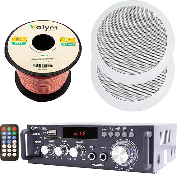 Technical Pro Home Theater System Kit, 2 ch, 600 Watts Bluetooth Amplifier