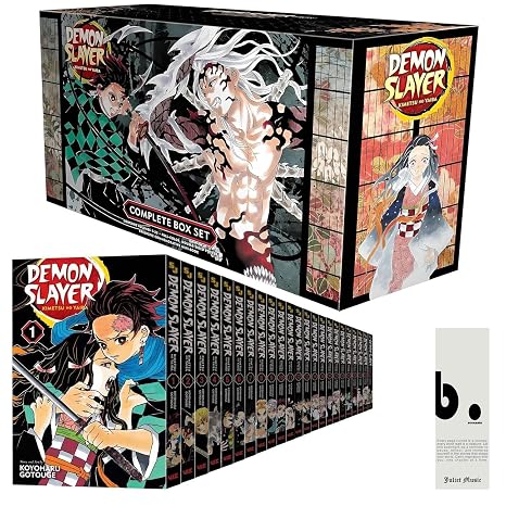 Demon Slayer Manga Box Set Kimetsu no Yaiba (Volumes 123) English Premium Manga Edition with Booklet & Poster Koyoharu Gotouge, VIZ Media & Juliet Music Bookmark (Demon Slayer: Kimetsu no Yaiba)