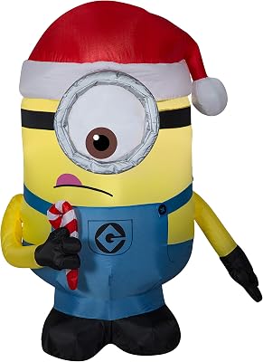 Gemmy Christmas Airblown Inflatable Carl wTongue Sticking Out, 3.5 ft Tall, Yellow