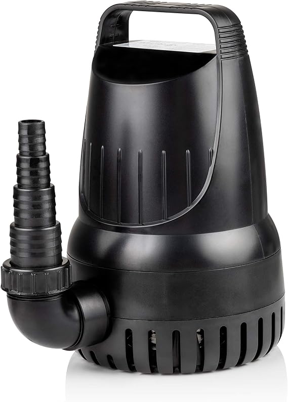 Alpine Corporation Submersible 4100 GPH Fountain Hurricane Pump for Large Fountains and Birdbaths Outdoor Decor Accessory