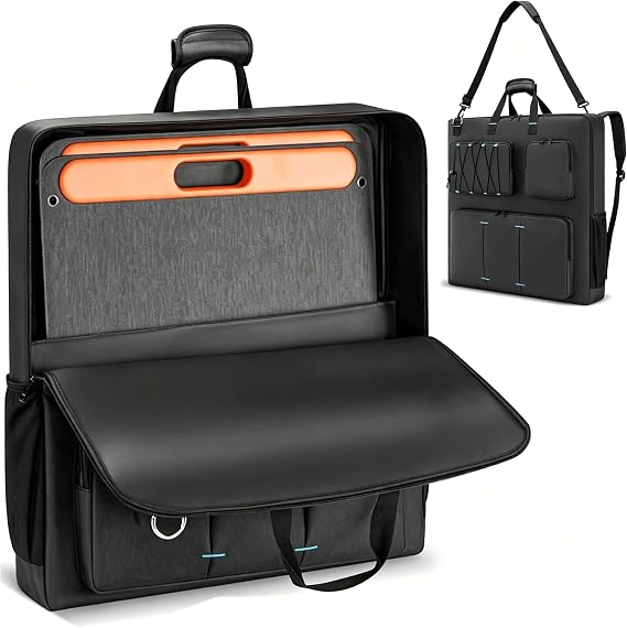Solar Panel Storage Bag for 2 Panels, Padded Travel Carrying Case Compatible with Jackery SolarSaga 100W 100X 200W / BLUETTI& Anker 100W 200W and GRECELL Solar Generator 100W 200W, Multi-Pocket