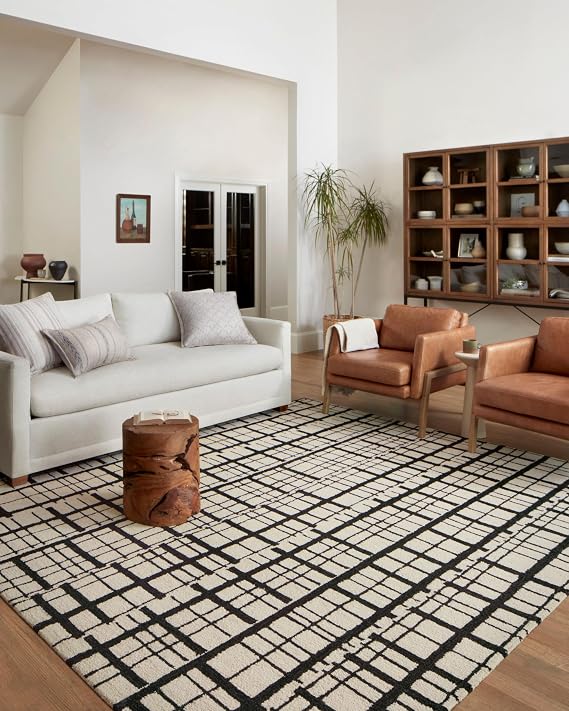 Loloi Chris Loves Julia Polly Black/Ivory 2'-3" x 3'-9" Accent Rug