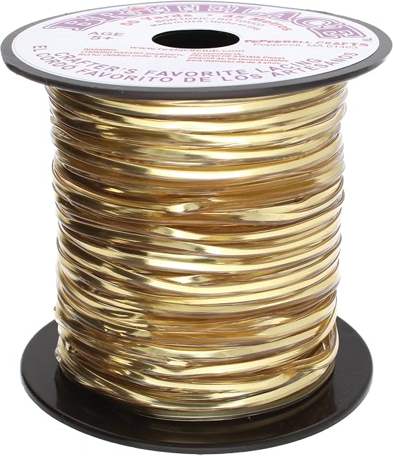 Rexlace Flat Plastic Lacing – Latex-Free Britelace Boondoggle Braiding Lanyard, Holographic Gold, 0.092" Wide, 0.035” Thick, 50 Yards (45 Meters)