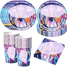Demon Party Tableware Set- KPop Kids Birthday Decorations Girls Party Supplies Decorations with Happy Birthday ParTy Plates Cup Napkins for K Pop Singer Idol Theme PaTty DecoratioNS