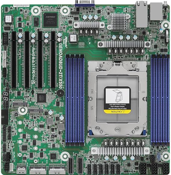 ASRock Rack GENOAD8UD-2T/X550 Deep Micro-ATX Server Motherboard Single Socket SP5 (LGA 6096) AMD EPYCTM 9004 Series Processors Dual 10G LAN 2X MCIO