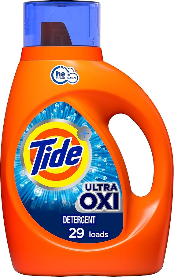 Tide Ultra Oxi Liquid Laundry Detergent, 29 loads, 46 fl oz, HE Compatible