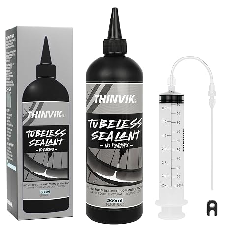 Thinvik Tubeless Bike Tire Sealant 500ML(16.9oz) with Injector Set