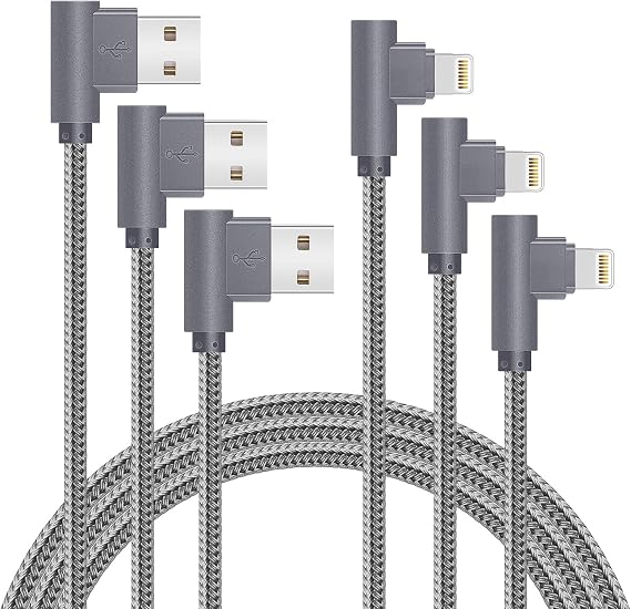 APFEN MFi Certified Lightning iPhone Cable 3Pack 10FT Cable for iPhone 14 | Fast Data Cable Nylon Braided Compatible with iPhone 14/13/12/Xs Max/XS/XR/7/7Plus/X/8/8Plus/6S/6S Plus/SE (Gray, 10FT)