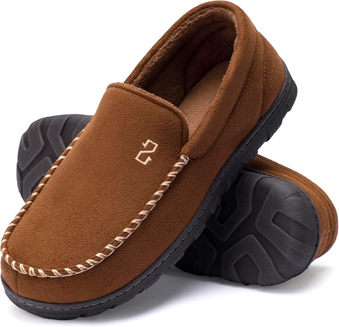 Zizor Men's Moccasin Slippers Memory Foam Indoor Outdoor