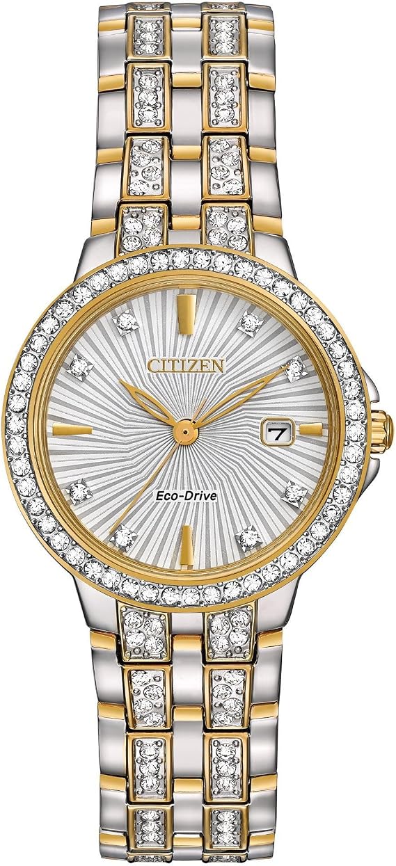 Citizen Ladies' Silhouette Crystal Eco-Drive Watch, 3-Hand Date
