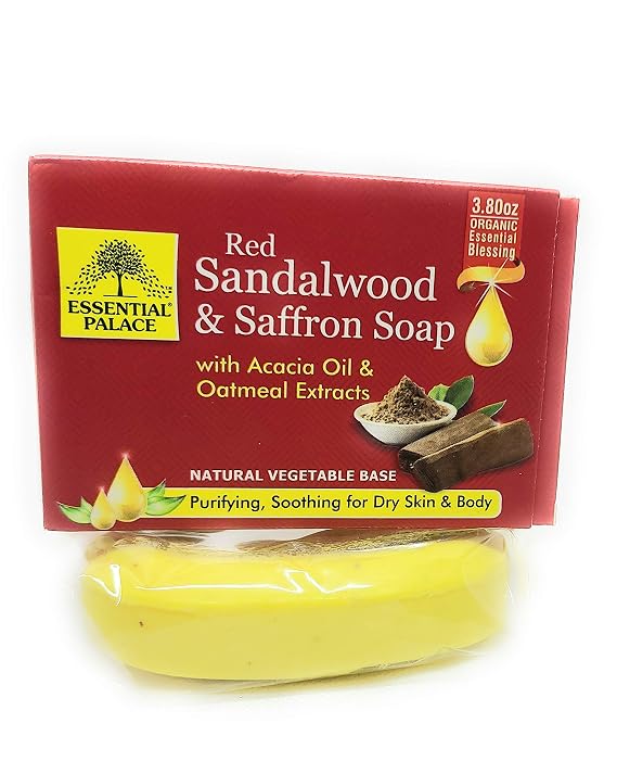 RED Sandalwood & Saffron Soap with Acacia Oil &Oatmeal extracts pack of 1