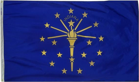 Annin Flagmakers Indiana State Flag - 3 x 5 Feet (Model 141660) | USA-Made to Official State Design Specifications