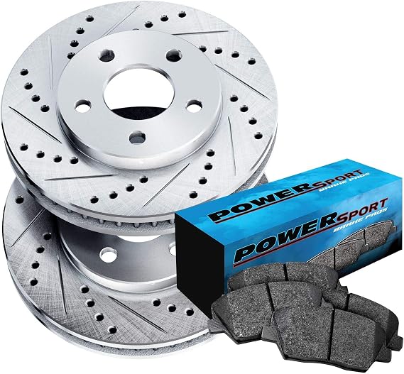 PowerSport Front Brakes and Rotors Kit |Front Brake Pads| Brake Rotors and Pads| Ceramic Brake Pads and Rotors |fits 2003-2021 Toyota 4Runner, FJ Cruiser, Hilux, Tacoma
