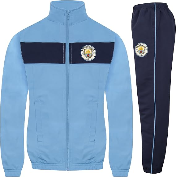Manchester City FC Official Soccer Gift Boys Jacket & Pants Tracksuit Set