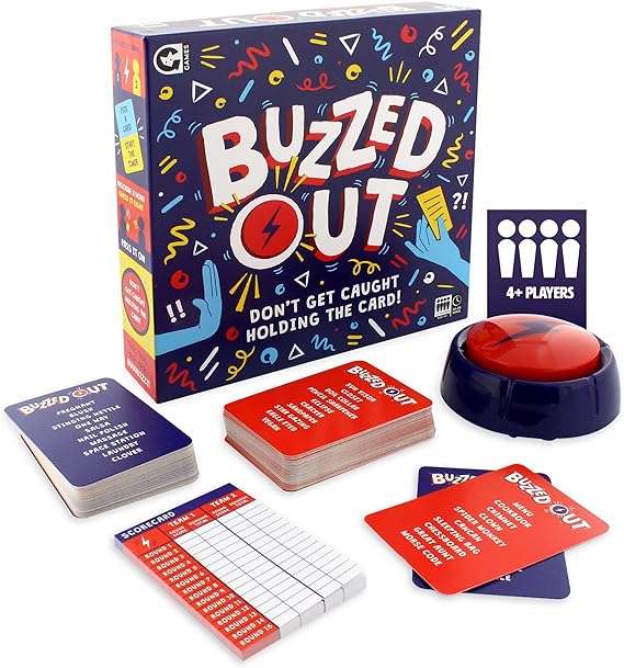 Ginger Fox Buzzed Out Card Game | Describe Guess Win | Beat the Buzzer | Fast-Paced Family Party Game Night | Ages 14+ | 4+ Players
