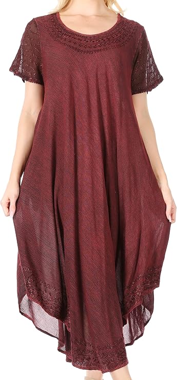 Sakkas Everyday Essentials Cap Sleeve Caftan Dress/Cover Up