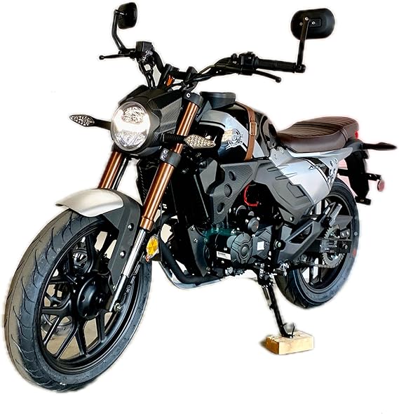 Lifan KPM 200 Black Adult Motorcycle Cafe Racer 200cc Gas Street Motorcycle Electric Fuel Injection 17HP 6 Speed made by Lifan