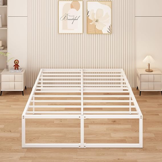 Yicensen King Size Bed Frame 150x200 cm Metal Platform Bed King, Noise Free
