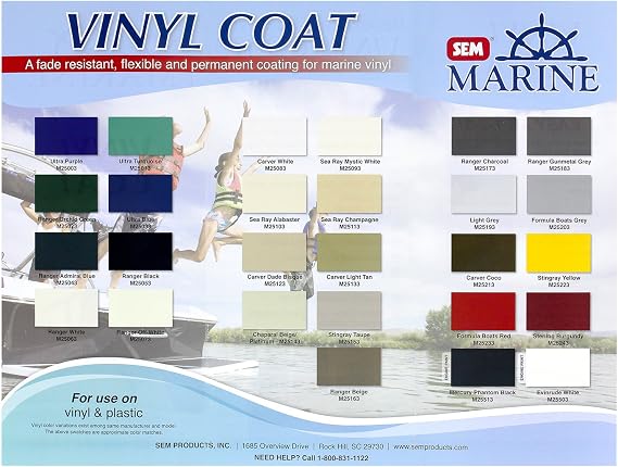 SEM Vinyl Coat Marine Series Color Guide