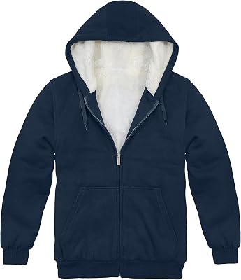 Collections Etc Ultra Soft Sherpa Lined Zip-Up Hooded Sweatshirt