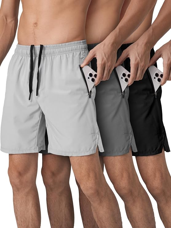 Mens Athletic Shorts 3 Pack Quick Dry Running Gym Workout Shorts for Men