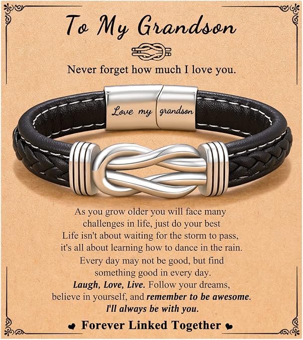 To My Son Grandson Nephew Boys Bracelet, Gifts for Teen Boys