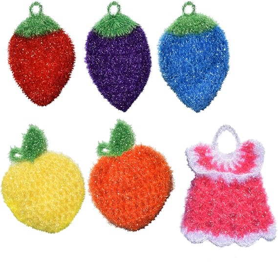 Durable Acrylic Dish Scrubber for Dish Washing - Net Scrubber, Washcloth (5+1 Pack)