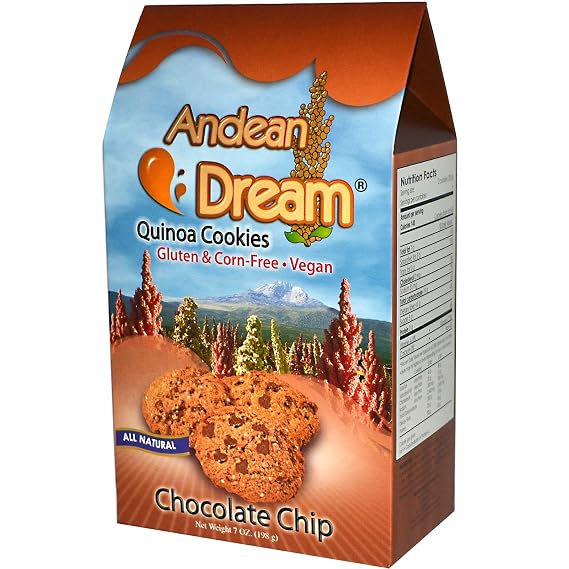 Andean Dream, Quinoa Cookies, Chocolate Chip, 7 oz (198 g) Andean Dream, Quinoa Cookies, Chocolate Chip, 7 oz (198 g) - 2pcs