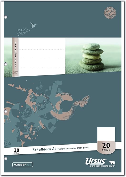 Ursus Basic 040450020 School Pad LIN20 A4 50 Sheets 70 g/m2 Blank
