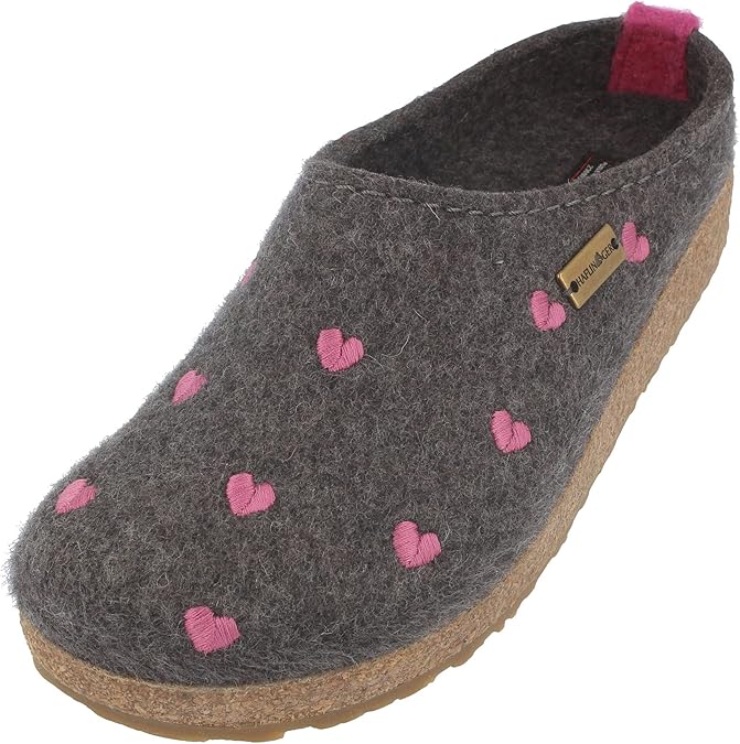 HAFLINGER Cuoricini Felt Clog Wool Slipper