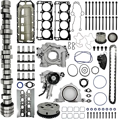 MDS 5.7L HEMI Camshaft Lifters Kit with Water Pump Set Full Gasket Set and Chain Kit Replacement for Dodge Ram 1500, for Chrysler Aspen, for Dodge Durango 2009-2015# 53022263AF 53021726AE