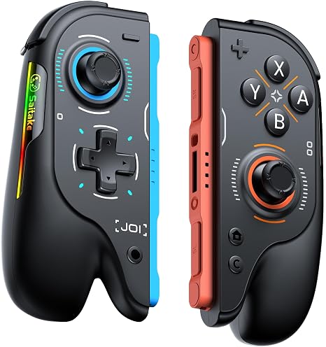 Techerleaf Switch 2 Controller, Wireless Replacement Joypad Gamepad for Switch 2, Controller for Switch 2 with Grip, Hall Effect TMR Joystick No Drift, 9-Axis Gyro, RGB Lighting, Adjustable Vibration