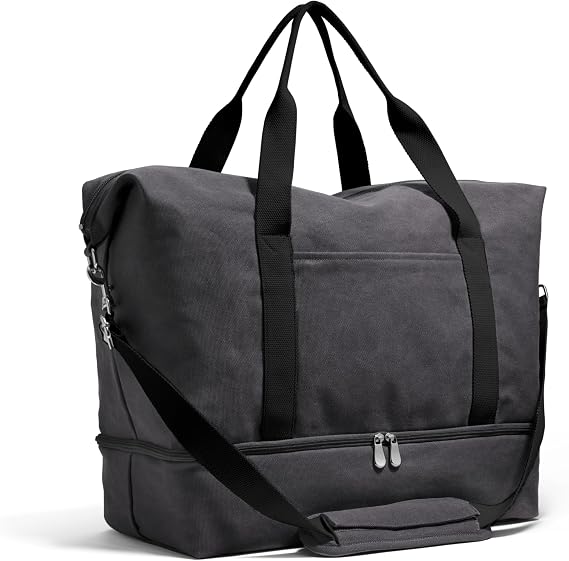 Lo & Sons Original Catalina Deluxe Premium Canvas Duffel Bag Travel, Gym, Hospital, or Weekender Bag with Shoe Compartment