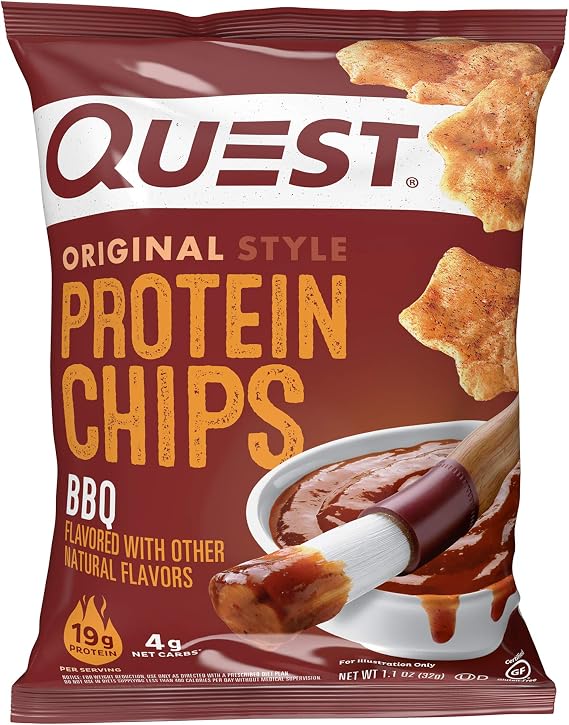 Quest Protein Chips, Cheddar & Sour Cream and BBQ Flavors, High Protein, Low Carb, 1.1 Ounce (12 Count)