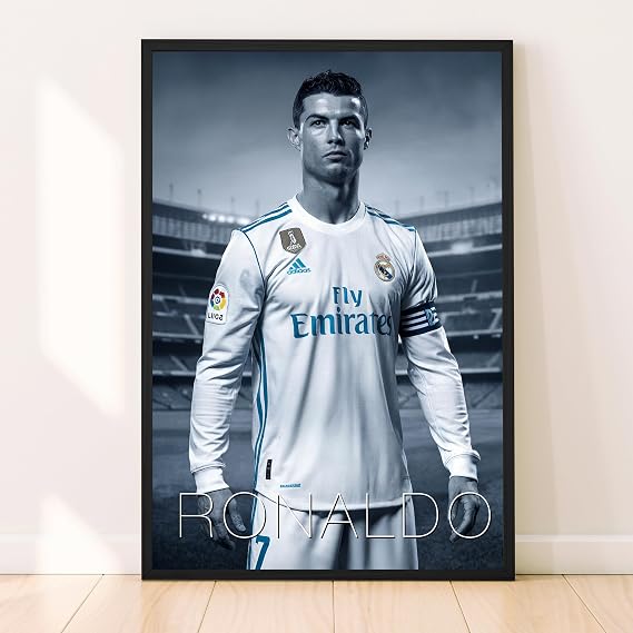 Ronaldo Poster, Famous Soccer Player Posters, Cristiano Ronaldo Goat Posters For Boys Bedroom, Portuguese Soccer Wall Art, Gift for Fan Football, Cristiano Ronaldo Wall Art, Living Room Sport Room Gift for Fan Football, Siuuuu Celebration- 12x18 Inches