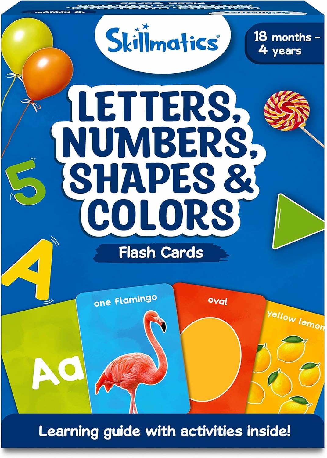 Skillmatics Thick Flash Cards for Toddlers - Letters, Numbers, Shapes & Colors, Montessori Toys, Preschool Learning Activities, Learning Aids, Gifts for Kids Ages 1, 2, 3, 4 Years