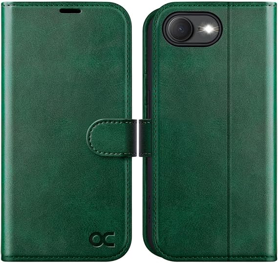 OCASE for iPhone 17e/iPhone 16e Wallet Case, Card Holder, Blackish Green