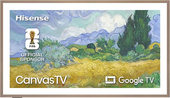 Hisense 65 Hi-QLED S7 CanvasTV Series 4K UHD Google Smart Art TV (65S7SG, 2026 New) - 144Hz, Art Mode, Anti-Glare Panel, Dolby Vision HDR, Hi-Matte Display, Frame & UltraSlim Wall Mount Included